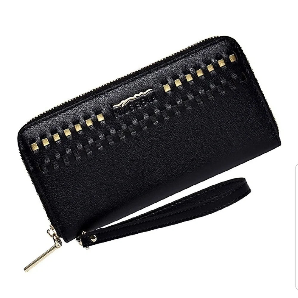 New Black Leather Wallet With Dust Cover